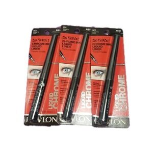 REVLON Gunmetal 901 So Fierce! Chrome Ink Liquid Eyeliner-.03oz ea. LOT OF 3